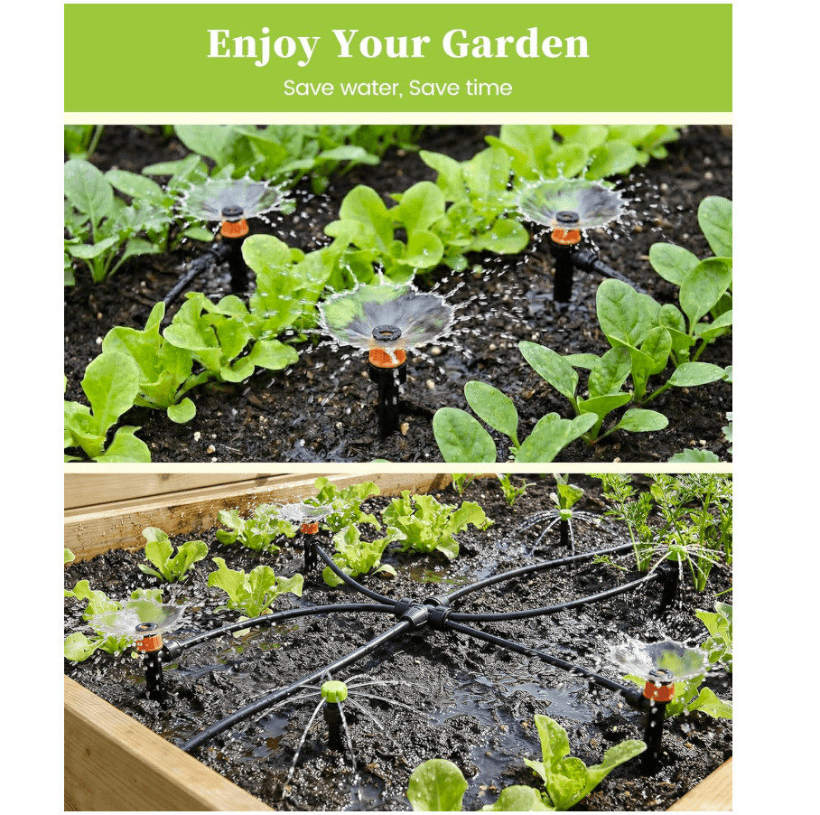RAINPOINT Drip Irrigation System, Quick-Connect Garden Watering System Kit