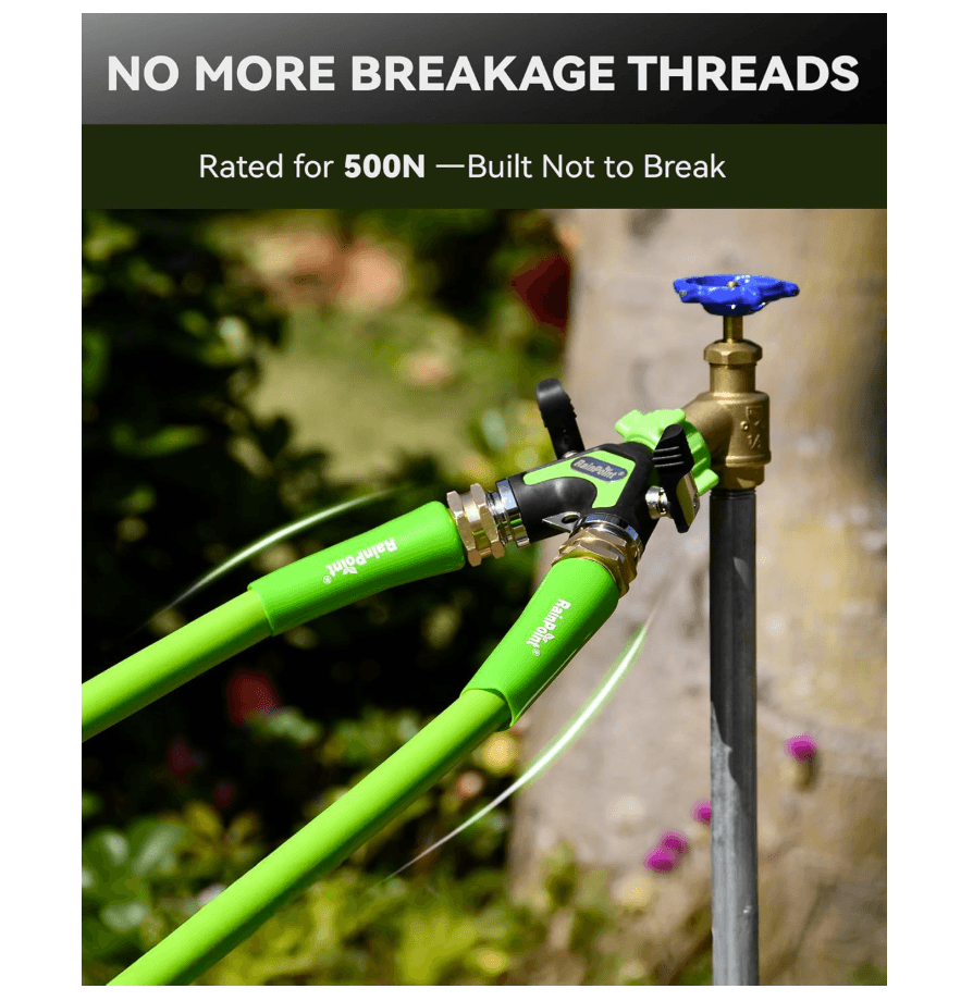 RAINPOINT Garden Hose Splitter 2 Way – All Metal Heavy Duty Water Y Splitter(Green)