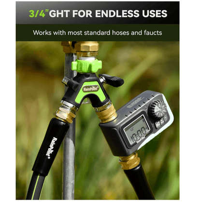 RAINPOINT Garden Hose Splitter 2 Way – All Metal Heavy Duty Water Y Splitter(Green)