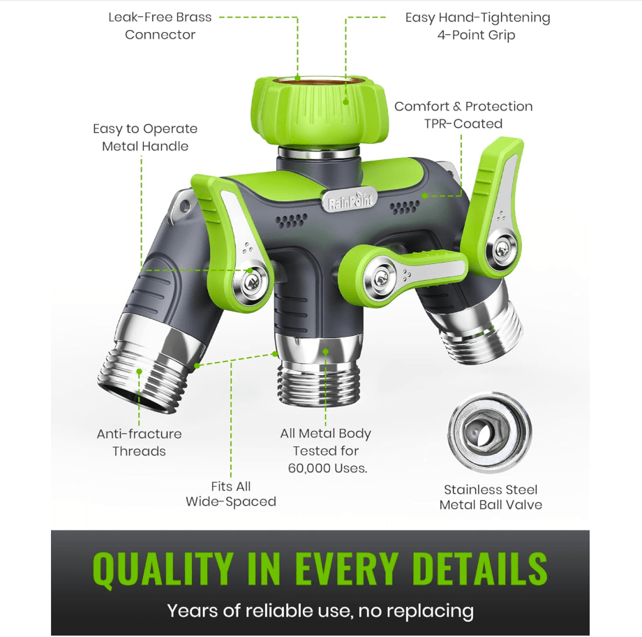 RAINPOINT 3 Way Hose Splitter(Green)
