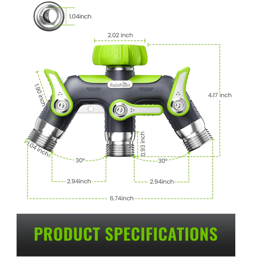 RAINPOINT 3 Way Hose Splitter(Green)