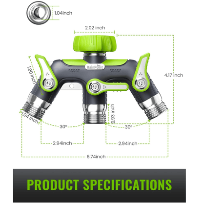 RAINPOINT 3 Way Hose Splitter(Green)