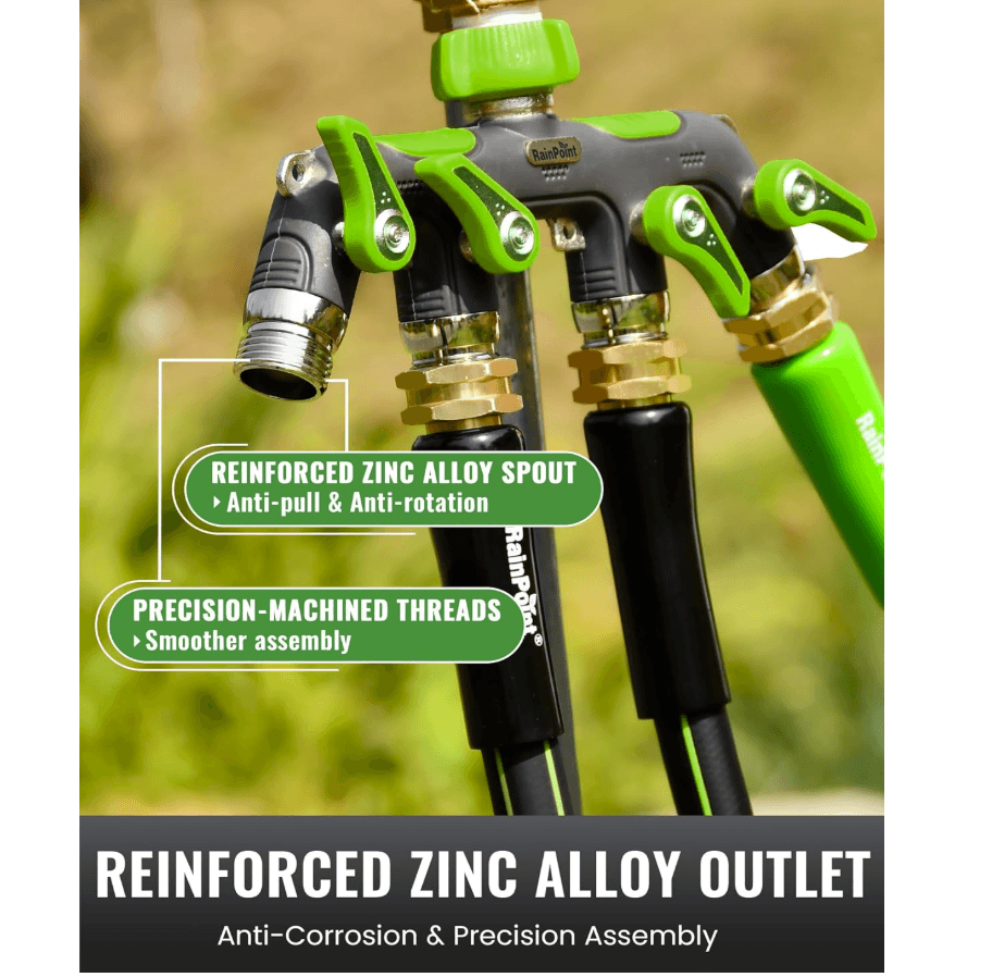 RAINPOINT 4 Way Garden Hose Splitter(Green)