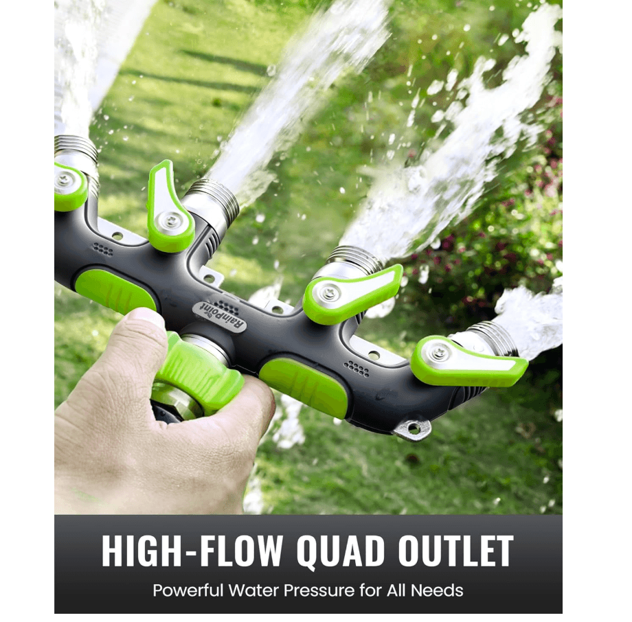RAINPOINT 4 Way Garden Hose Splitter(Green)