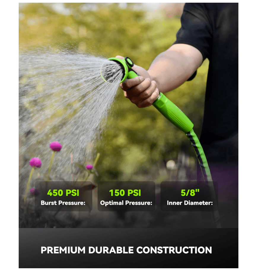 RAINPOINT Garden Hose 50FT, 3/4" Fittings