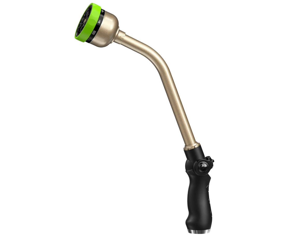 RAINPOINT 16" Metal Watering Wand – 9 Spray Patterns, Garden Hose Nozzle(Green)