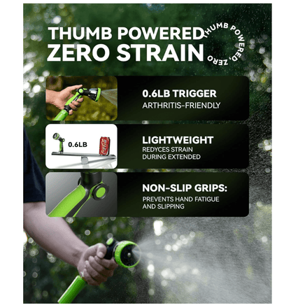 RAINPOINT Spray Nozzles for Garden Hose - 10 Spray Patterns(Green)