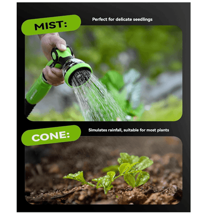 RAINPOINT Spray Nozzles for Garden Hose - 10 Spray Patterns(Green)