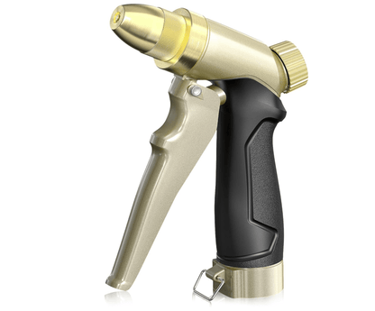 RAINPOINT Garden Hose Nozzle, 100% Heavy Duty Metal Hose Sprayer, Gold