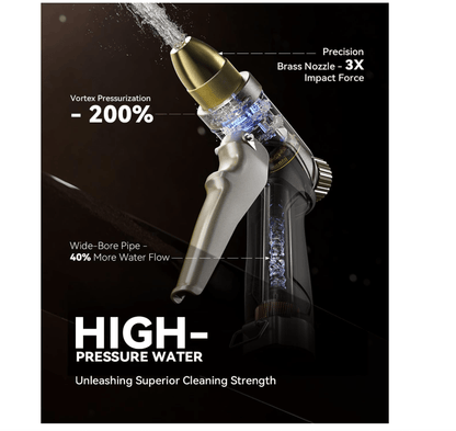 RAINPOINT Garden Hose Nozzle, 100% Heavy Duty Metal Hose Sprayer, Gold