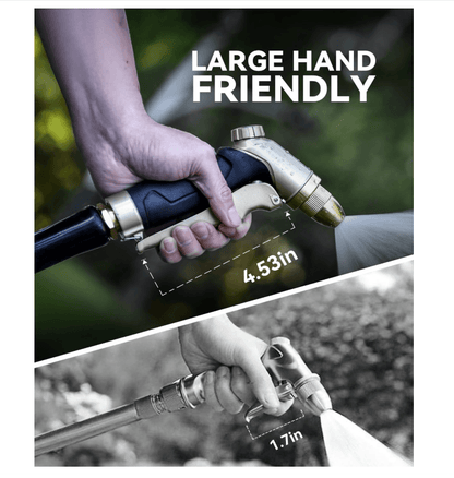 RAINPOINT Garden Hose Nozzle, 100% Heavy Duty Metal Hose Sprayer, Gold