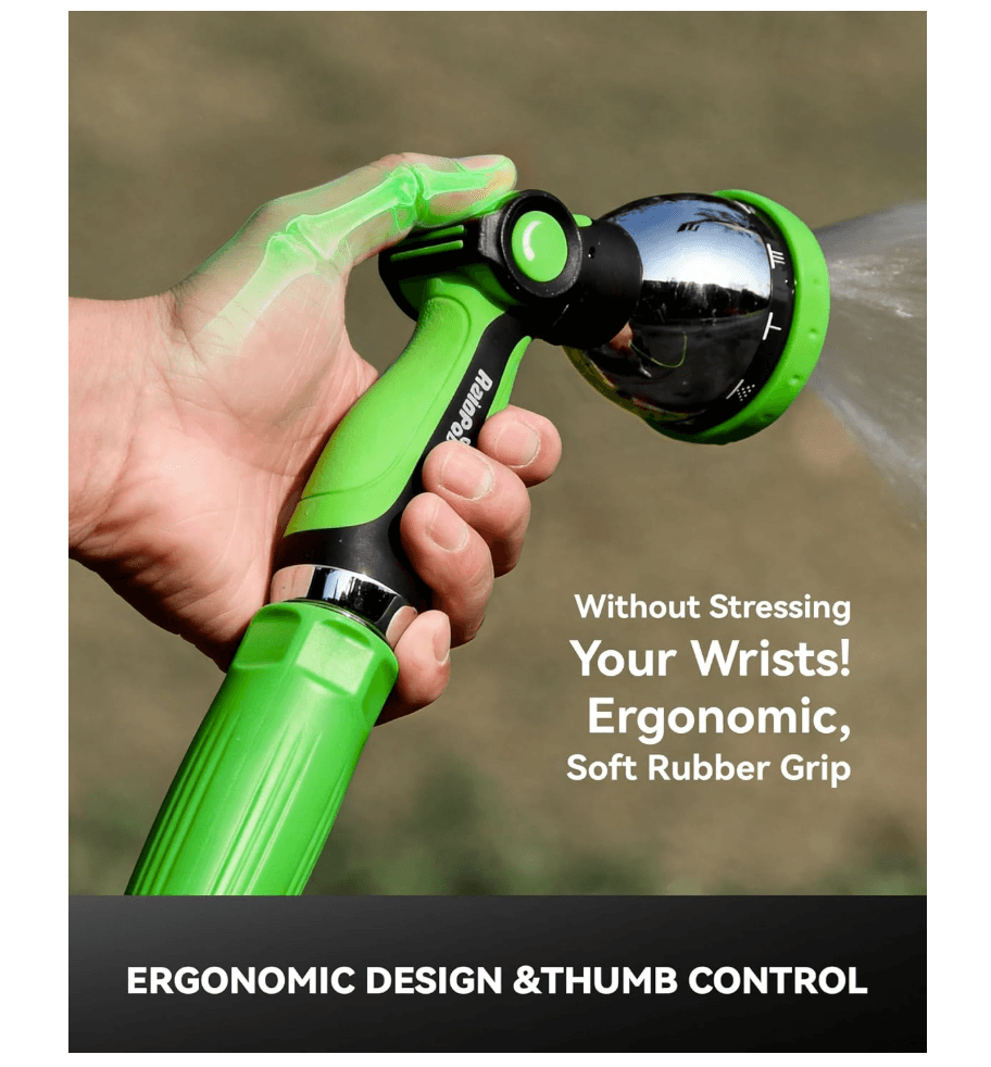 RainPoint 50FT Garden Hose with 10-Pattern Spray Nozzle