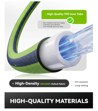 RainPoint 50FT Garden Hose with 10-Pattern Spray Nozzle