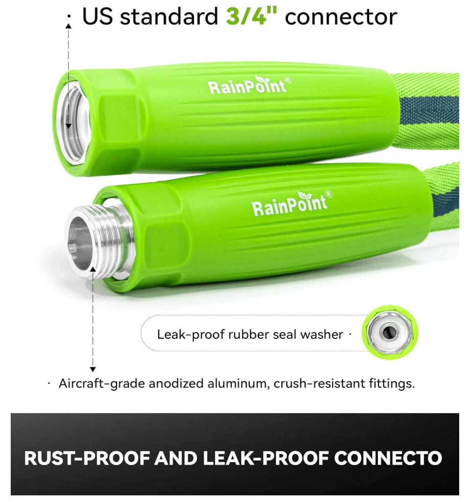 RainPoint 50FT Garden Hose with 10-Pattern Spray Nozzle