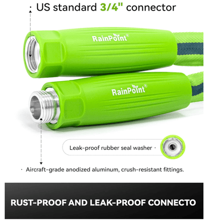 RainPoint 50FT Garden Hose with 10-Pattern Spray Nozzle