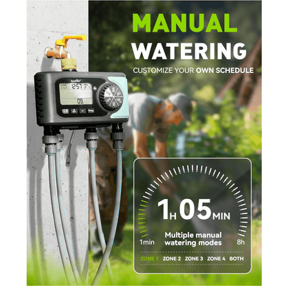 RainPoint 4 Outlet Hose Timer with Brass Inlet